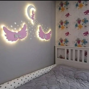 Işıklı Toplar Türkiye Çocuk Odası Dekoratif Ahşap Gece Lambası Ledli Aydınlatma