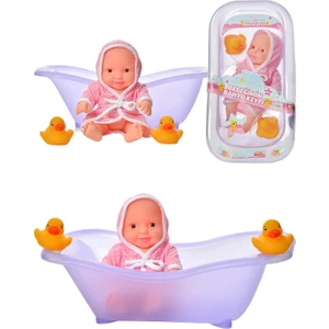 Global Toys Roza Bebeğimin Banyo Keyfi Küvetli-Ördekli Bornoz Setli Et Bebek