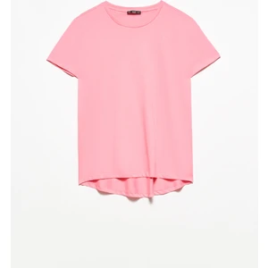 3471 Bisiklet Yaka Basic T-Shirt-Açık Pembe