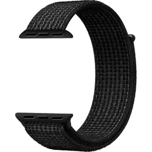 Bushco Store  Apple Watch Uyumlu Dokuma Kordon Kayış 1-2-3-4-5-6-7-Se  38MM 40MM - Siyah-Beyaz