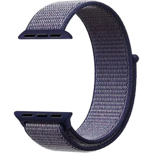 Bushco Store  Apple Watch Uyumlu Dokuma Kordon Kayış 1-2-3-4-5-6-7-Se  38MM 40MM -Mavi Siyah