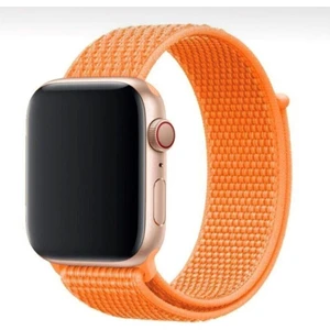 Bushco Store Apple Watch Uyumlu Dokuma Kordon Kayış 1-2-3-4-5-6-7-Se  38MM 40MM-TURUNCU
