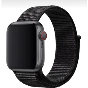 Bushco Store  Apple Watch Uyumlu Dokuma Kordon Kayış 1-2-3-4-5-6-7-Se  38MM 40MM-SIYAH