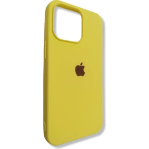 Pirok Store Apple iPhone 13 Pro 6.1 Uyumlu Lansman Içi Kadife Silikon Kılıf Sarı