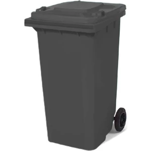 Tekerlekli Plastik Çöp Konteyneri 120 Lt Antresit Gri