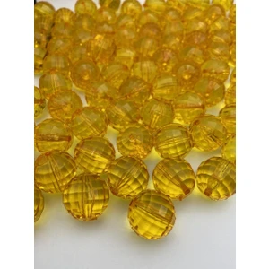 Hedef Bijuteri 22MM Hardal Renk Dünya Model Akrilik Boncuk, Takı Çanta Yapım Boncuğu (100GR,~16 Adet)