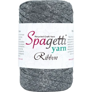 Spagettiyarn Füme Simli Ribbon Ip (Gümüş Sim)