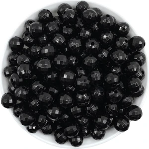 Hedef Bijuteri 12MM Siyah Renk Akrilik Dünya Model Boncuk,takı , Çanta Yapım Boncuğu (100GR,~120 Adet)