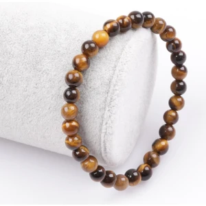 Alibaba Doğaltaş Kaplan Gözü Doğal Taş Bileklik 6 mm Küre Kesim