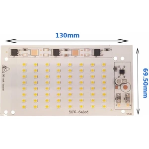 Hazar Led 220 Volt 50 Watt SMD 2835 Ledli Hazır Projektör Ledi Gün Işığı Hazır Projektör PCB