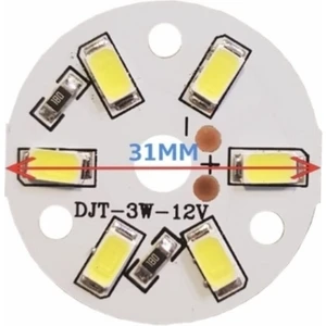 Hazar Led 12 Volt 3 Watt SMD 5630 Ledli Hazır Led Modül 31 MM Gün Işığı (3 Adet)