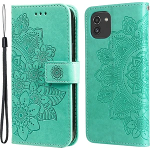 Tam Korumalı Mandala Desenli Manyetik Tokalı Cüzdan Işlevli Stand Kapaklı Ipli Telefon Kılıfı - Samsung Galaxy A03 (Yurt Dışından)