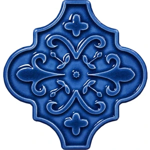 Kütahya Çini Yapı Tasarım SS03-03 Ottoman Çiçekli Kobalt Karo 1 Adet