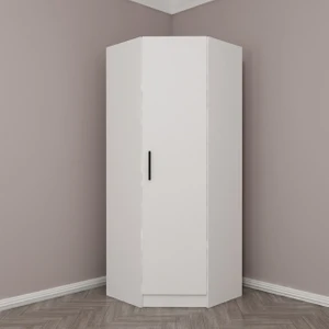 Kale Tek Kapaklı Köşe Zincir Dolap - Beyaz 210  cm