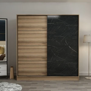 Kale 2 Kapaklı Sürgülü Dolap 180  cm - Dore/royal Mermer 210  cm