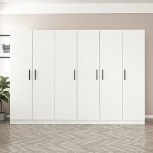 Kale 6 Kapaklı Zincir Dolap - Gardrop - Beyaz 210  cm