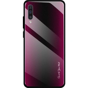 Karbon Fiber Doku Cam + Tpu Hibrit Kılıf Galaxy A50 / A50S / A30S - Pembe  (Yurt Dışından)