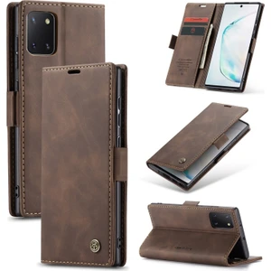 Caseme 013 Series Galaxy A81 Için Deri Kılıf / Note 10 Lite - Kahverengi  (Yurt Dışından)