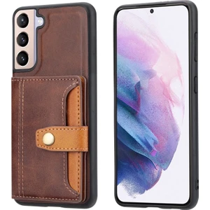 Pu Deri Kaplamalı Tpu Galaxy S22 + 5g Için Tpu Dayanıklı Arka Kılıf - Kahverengi  (Yurt Dışından)