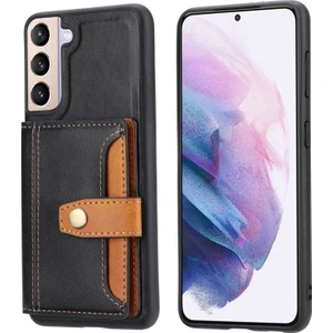Pu Deri Kaplamalı Tpu Galaxy S22 + 5g Için Arka Kılıf - Siyah  (Yurt Dışından)