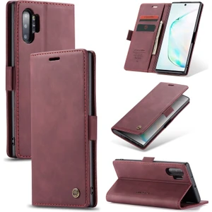Caseme 013 Serisi Deri Cüzdan Kabuk Galaxy Note 10 Plus - Kırmızı  (Yurt Dışından)