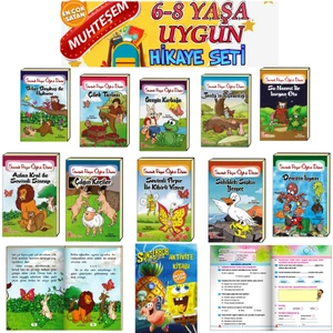 6-8 Yaşa Uygun Aktiviteli Sorulu Rengarenk Resimli Hikaye Seti