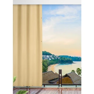 Altın Pamuk Enxboy Seçenekli Kuşgözlü Balkon Perdesi Brandası Krem