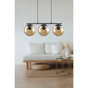 Sezar Füme Globe Camlı Modern Tasarım 3 Lü Avize