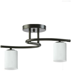 Fuji Modern Spor Tavan Plofonyer Silindir Camlı 2 Li Siyah Avize