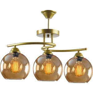 Fuji Özel Tasarım Spor Modern Bal Rengi Camlı 3 Lü Avize