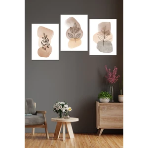 15X20 cm 3 Parça Çerçeve Görünümlü Mdf Duvar Tablo Seti VSR3-53-1520