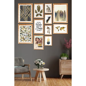 15X20 cm 11 Parça Çerçeve Görünümlü Mdf Duvar Tablo Seti VSR11-28C