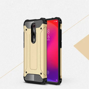 - Xiaomi Mi 9T - Kılıf Çift Katman Zırh Tank Crash Military Kapak - Gold - T8872
