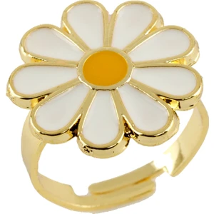 AlpCollection Sarı Papatya Figürlü Kadın Boyu Ayarlanabilir Bayan Yüzük