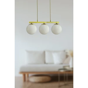 Sezar Beyaz Camlı Eskitme Modern Tasarım 3 Lü Avize