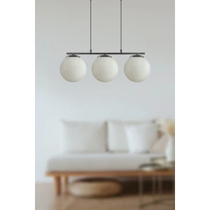 Sezar Beyaz Camlı Siyah Modern Tasarım 3 Lü Avize