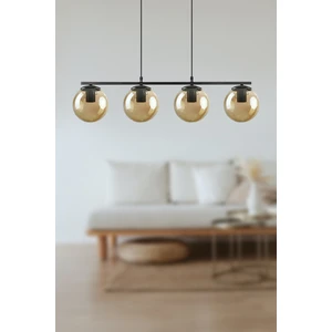 Sezar Füme Globe Camlı Modern Tasarım 4 Lü Avize