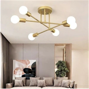 Örümcek 6 Lı Çapraz Modern Spor Plofonyer Eskitme Avize(Ampulsüz)