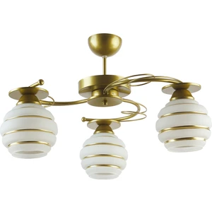 Goldina Modern Plofonyer Gold Kasa Simli Camlı Üçlü Avize