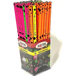 Siyah Lata Baloncuk Kurşunkalem  72’li  Plastik Kalemlikte