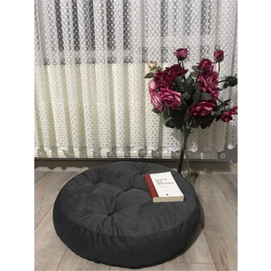 Puf Yuvarlak Antrasit Yer Minder Yer Puf