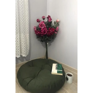 Puf Yuvarlak Haki Yer Minder Yer Puf