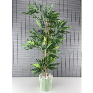 Yapay Yoğun Yapraklı Dekoratif Bambu Ağacı 3 Gövde 80CM