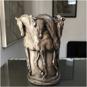 Tual Hobi Sanat Dekoratif Atlı Vazo (28X21CM)