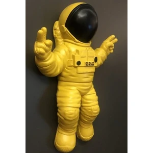 Tual Hobi Sanat Dekoratif Sarı Astronot Apollo Duvar Heykeli (47X35CM)