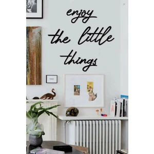 Evde Ucuz Enjoy The Little Things Ahşap Duvar Yazısı