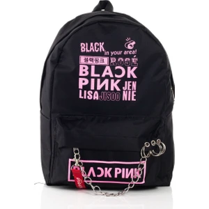 Alp Collection Blackpink Kpop Baskılı Piercing Zincirli Sırt Okul Çantası