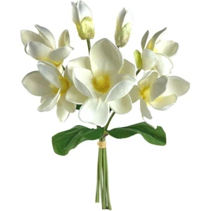 Yapay Çiçek Manolya Letex Eva Magnolia Beyaz Krem 33 cm
