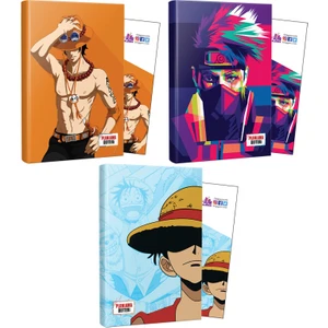 Halk Kitabevi Ace + Naruto + Luffy Defter + Ayraç 3'lü