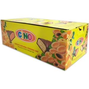 Cino Portakal ve Kayısı Aromalı Çikolata Kaplamalı Fondanlı Bar 18 Gr x 60 Adet